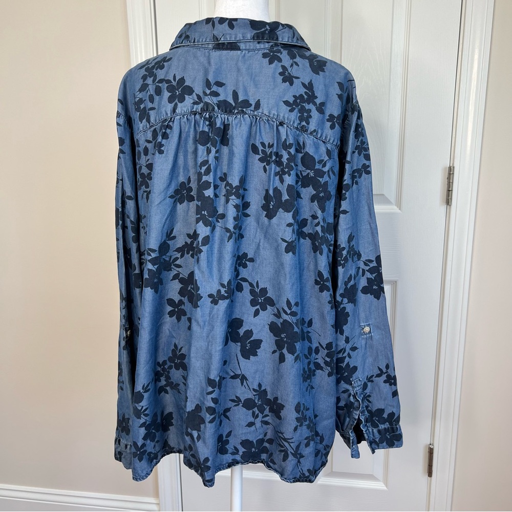 J. Jill denim blue popover top - Picture 5 of 11